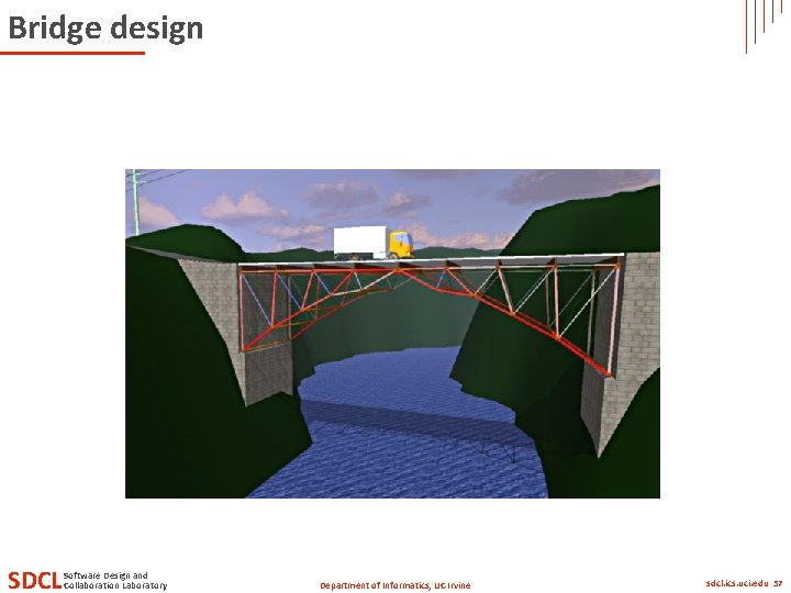 Bridge design SDCL Software Design and Collaboration Laboratory Department of Informatics, UC Irvine sdcl.