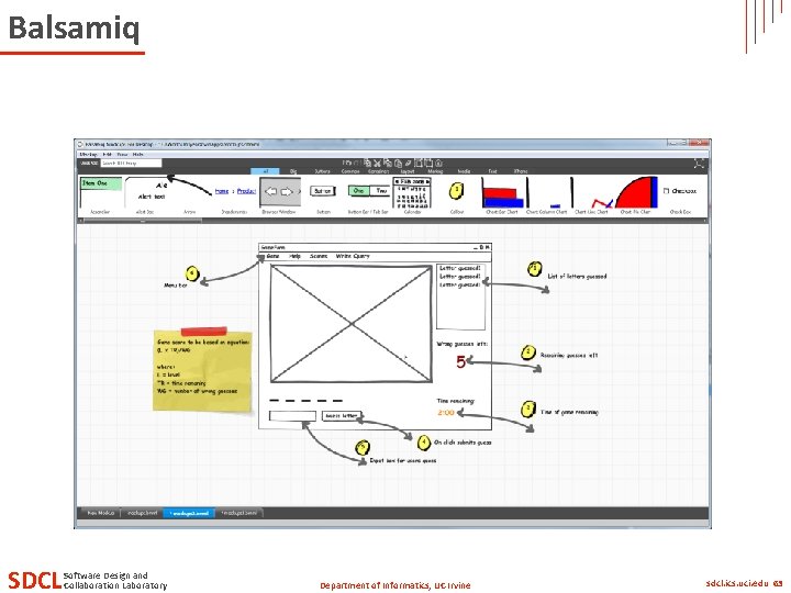 Balsamiq SDCL Software Design and Collaboration Laboratory Department of Informatics, UC Irvine sdcl. ics.