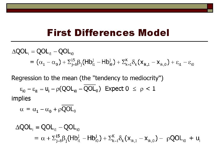 First Differences Model 