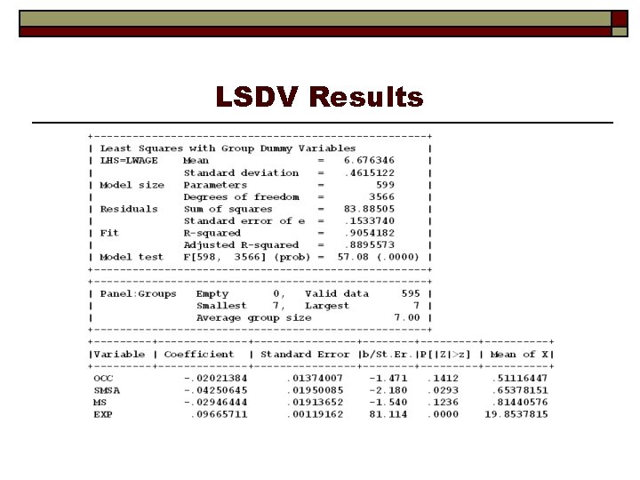 LSDV Results 