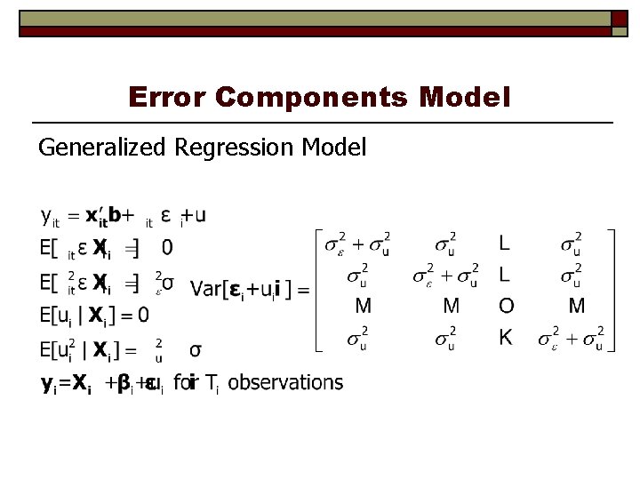 Error Components Model Generalized Regression Model 