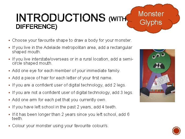 Monster Glyphs § Choose your favourite shape to draw a body for your monster.