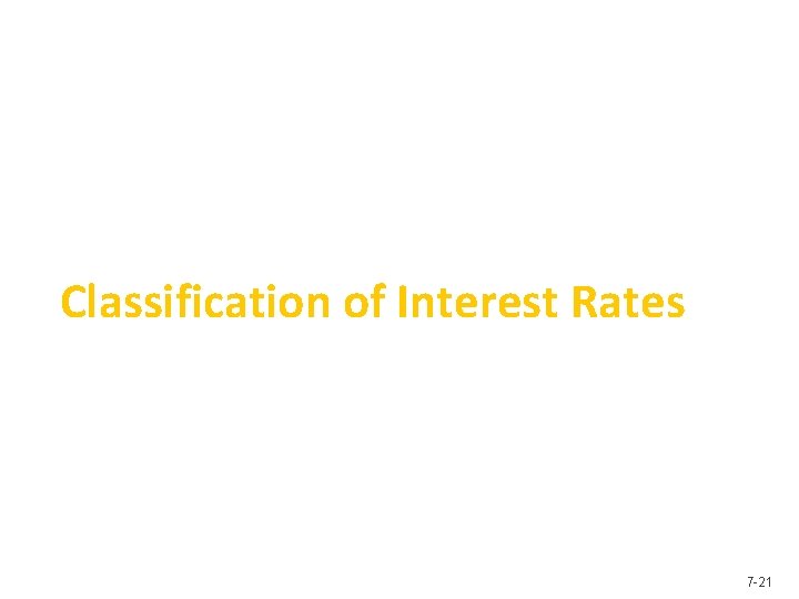 Classification of Interest Rates 7 -21 