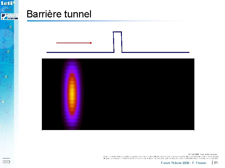 Barrière tunnel 2007 © CEA 2008. Tous droits réservés. Toute reproduction totale ou partielle