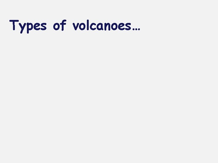 Types of volcanoes… 