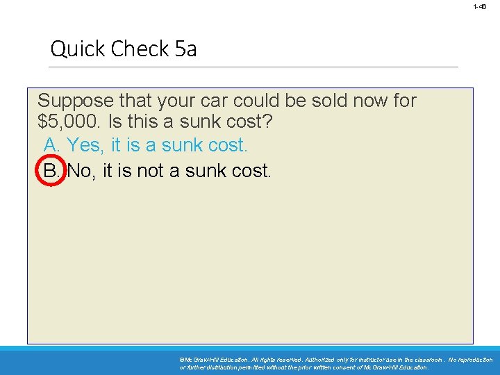 1 -46 Quick Check 5 a Suppose that your car could be sold now