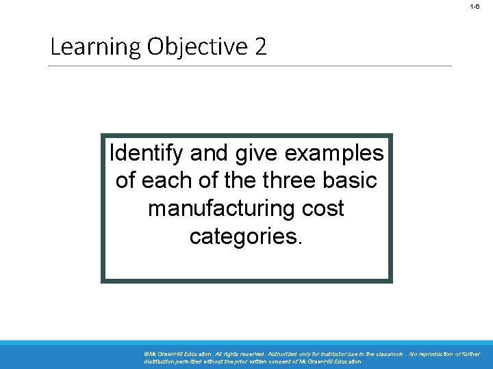 1 -6 Learning Objective 2 Identify and give examples of each of the three