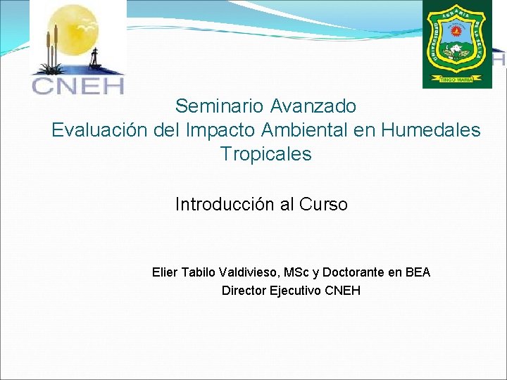 Seminario Avanzado Evaluación del Impacto Ambiental en Humedales Tropicales Introducción al Curso Elier Tabilo