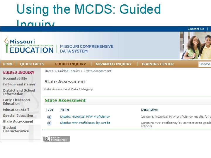 Using the MCDS: Guided Inquiry 