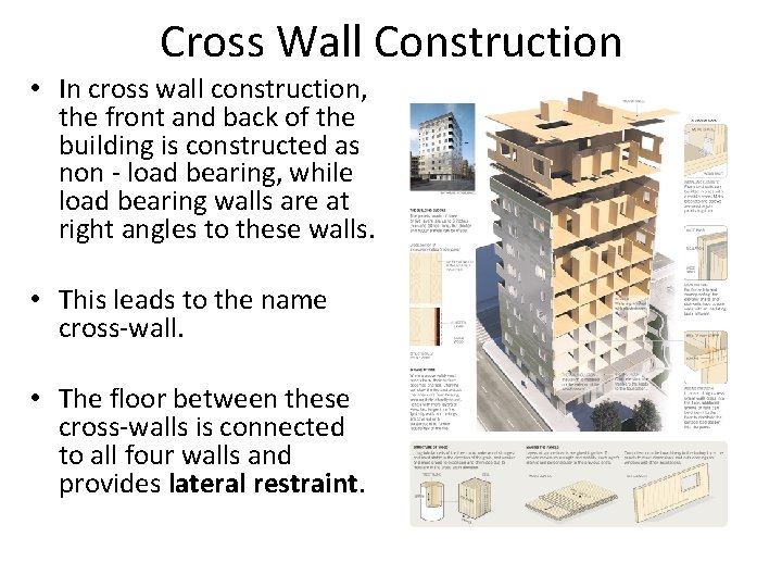 Cross Wall Construction • In cross wall construction, the front and back of the