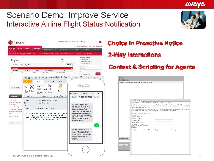 Scenario Demo: Improve Service Interactive Airline Flight Status Notification © 2015 Avaya Inc. All