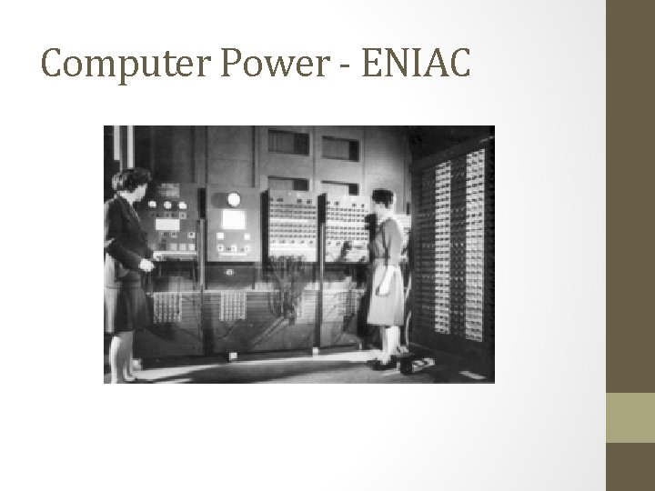 Computer Power - ENIAC 