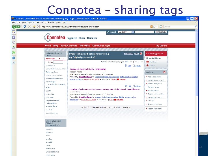 Connotea – sharing tags 