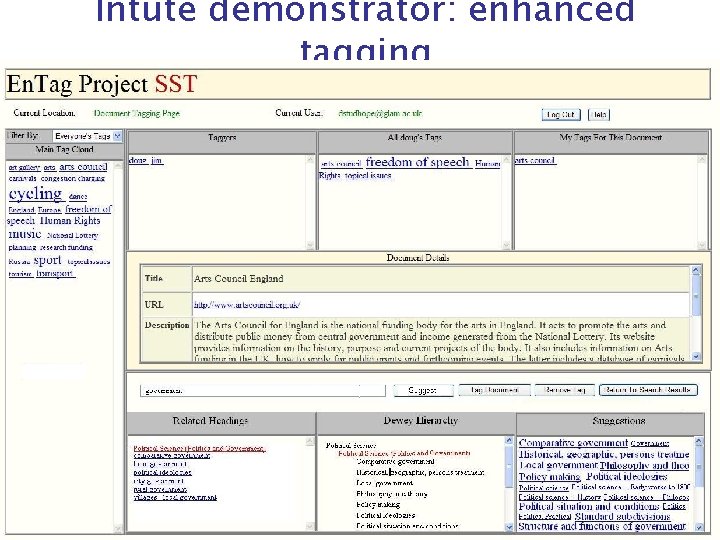 Intute demonstrator: enhanced tagging 