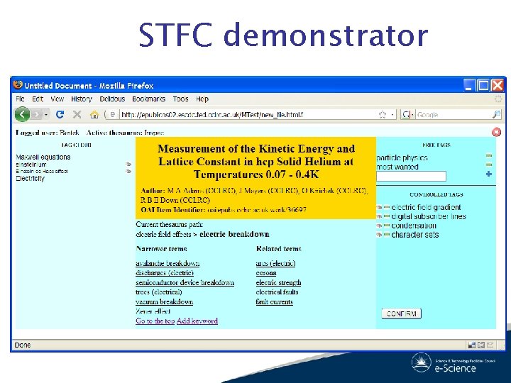 STFC demonstrator 