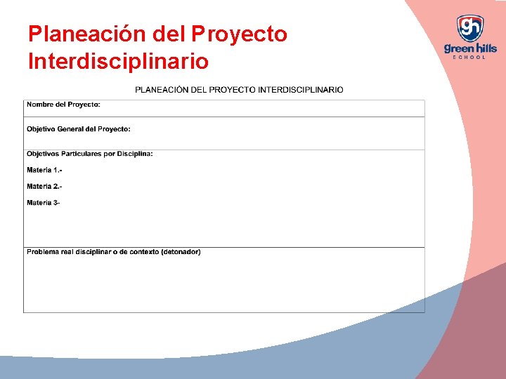 Planeación del Proyecto Interdisciplinario 