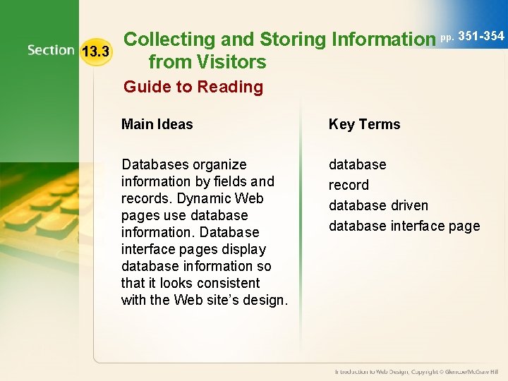 13. 3 Collecting and Storing Information pp. 351 -354 from Visitors Guide to Reading