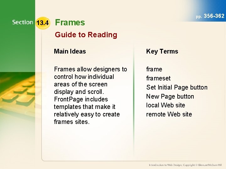 13. 4 pp. Frames 356 -362 Guide to Reading Main Ideas Key Terms Frames
