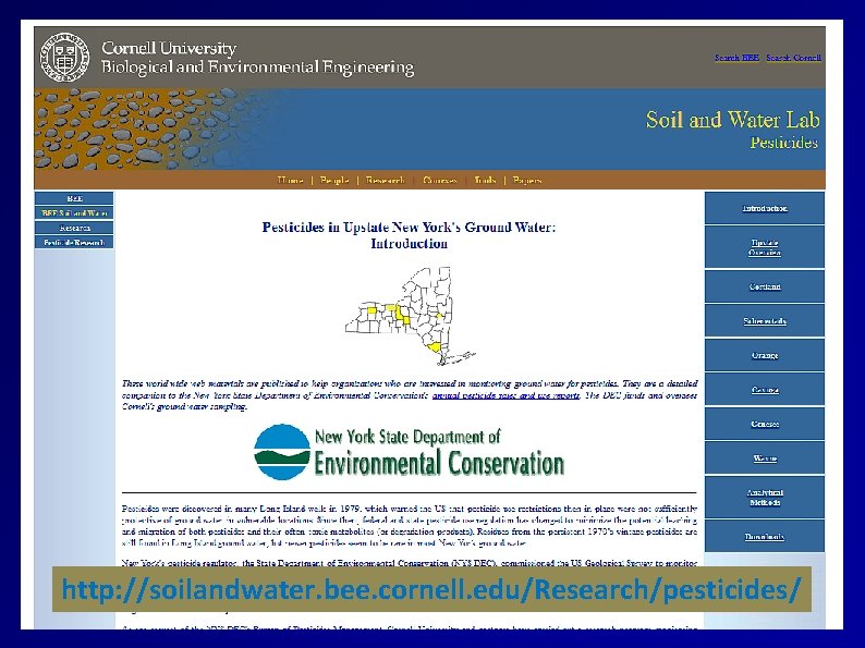 http: //soilandwater. bee. cornell. edu/Research/pesticides/ 