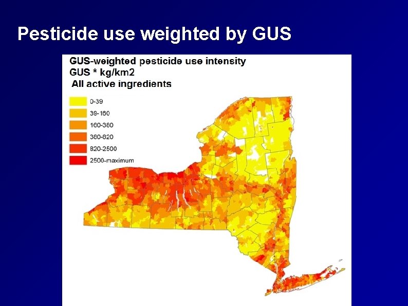 Pesticide use weighted by GUS 