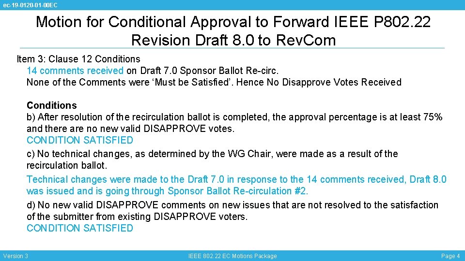 ec-19 -0120 -01 -00 EC Motion for Conditional Approval to Forward IEEE P 802.