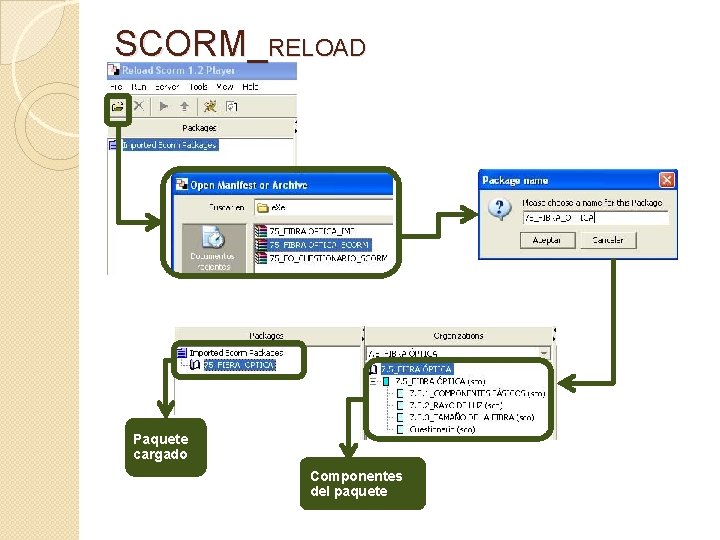 SCORM_RELOAD Paquete cargado Componentes del paquete 