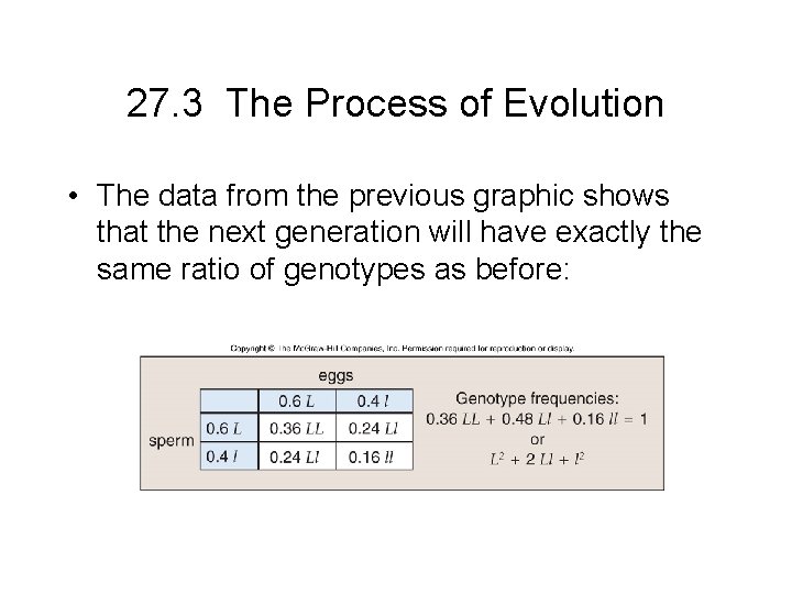 27. 3 The Process of Evolution • The data from the previous graphic shows