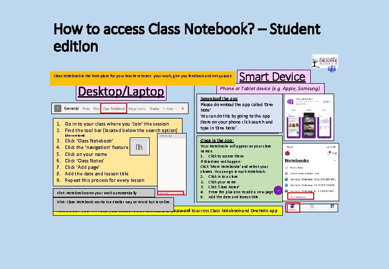 How to access Class Notebook? – Student edition Class Notebook is the best place