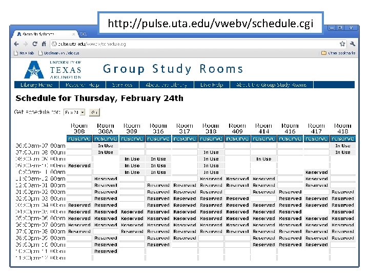 http: //pulse. uta. edu/vwebv/schedule. cgi 