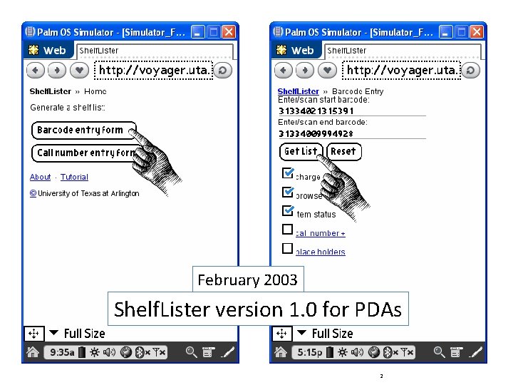 February 2003 Shelf. Lister version 1. 0 for PDAs 2 