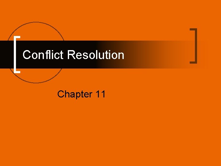 Conflict Resolution Chapter 11 