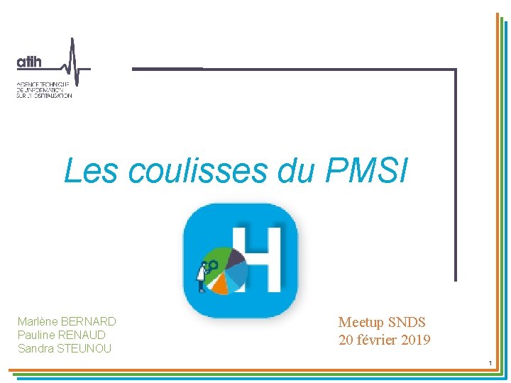 Les coulisses du PMSI Marlène BERNARD Pauline RENAUD Sandra STEUNOU Meetup SNDS 20 février