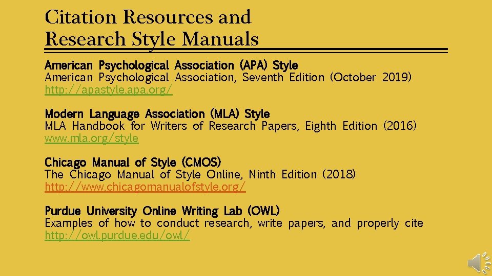 Citation Resources and Research Style Manuals American Psychological Association (APA) Style American Psychological Association,