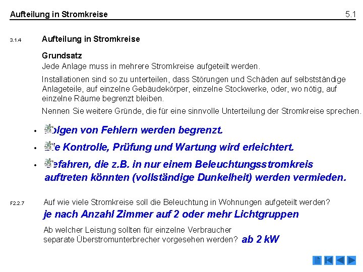 Aufteilung in Stromkreise 5. 1 Aufteilung in Stromkreise 3. 1. 4 Seite 6 Grundsatz