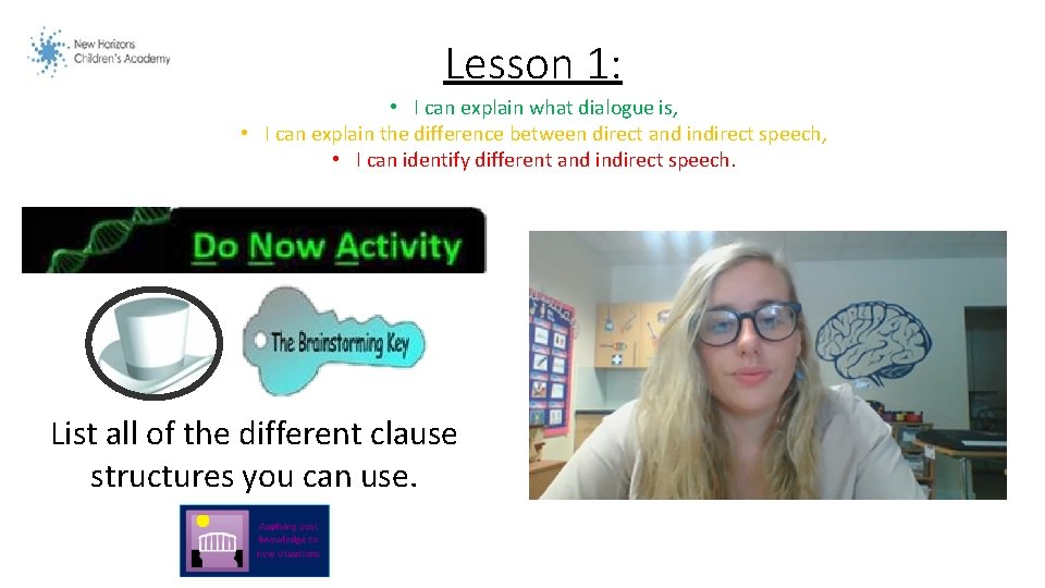 Lesson 1: • I can explain what dialogue is, • I can explain the