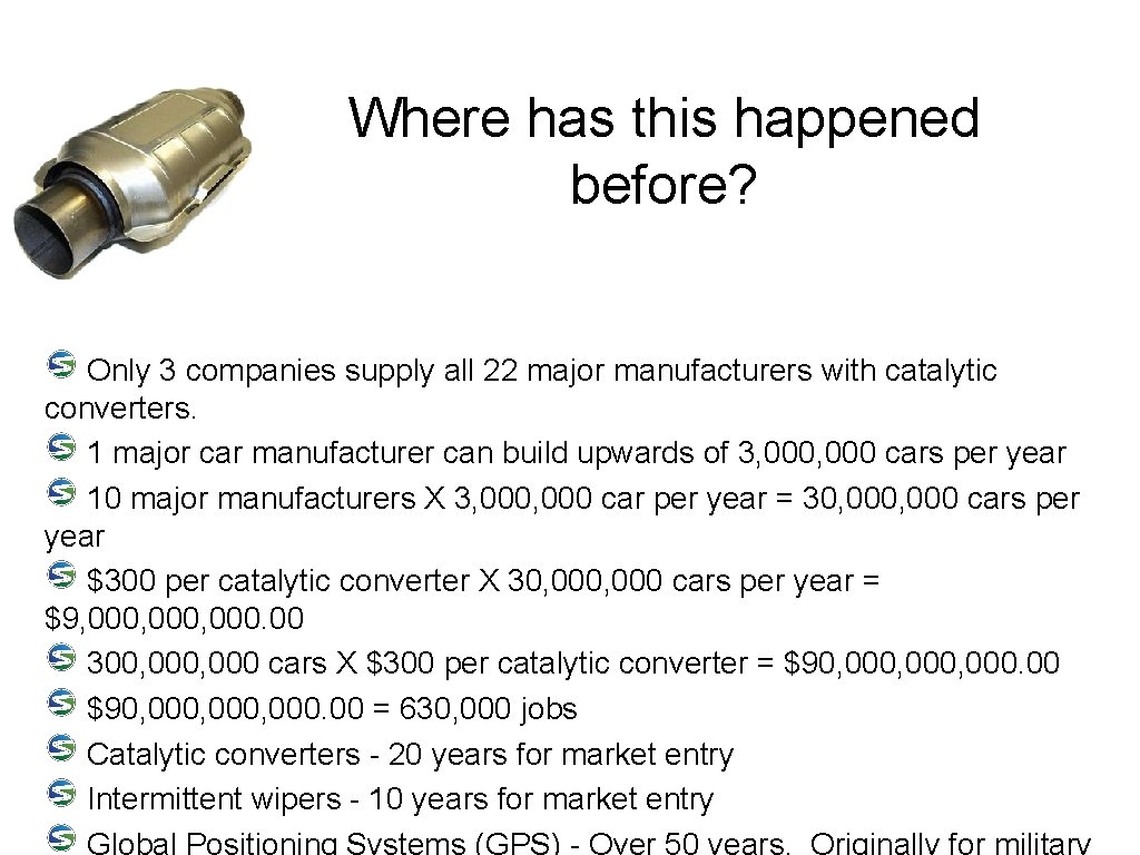 Where has this happened before? Only 3 companies supply all 22 major manufacturers with