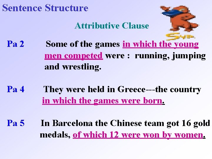 Sentence Structure Attributive Clause Pa 2 Some of the games in which the young