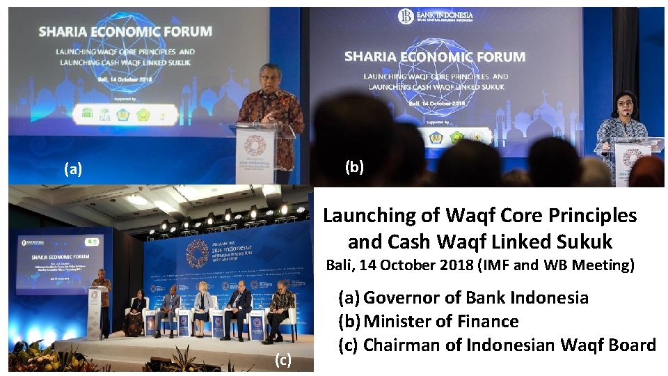 (b) (a) Launching of Waqf Core Principles and Cash Waqf Linked Sukuk Bali, 14