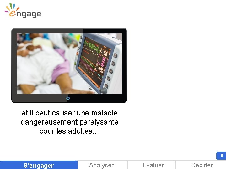 et il peut causer une maladie dangereusement paralysante pour les adultes… 5 S'engager Analyser