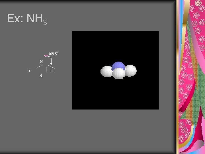 Ex: NH 3 109. 50 N H H H 