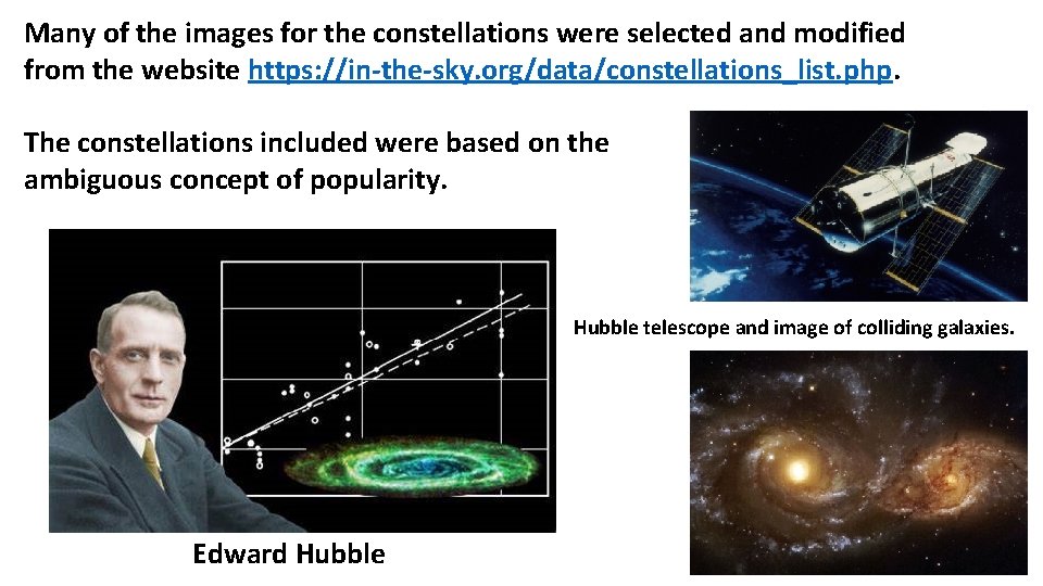 Many of the images for the constellations were selected and modified from the website