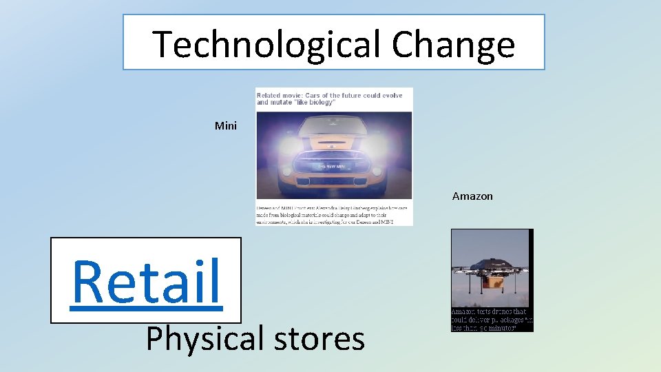 Technological Change Mini Amazon Retail Physical stores 