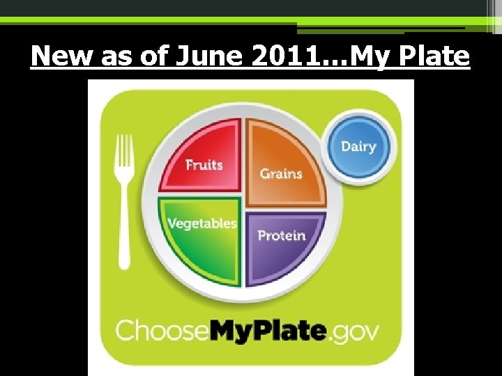 New as of June 2011…My Plate 