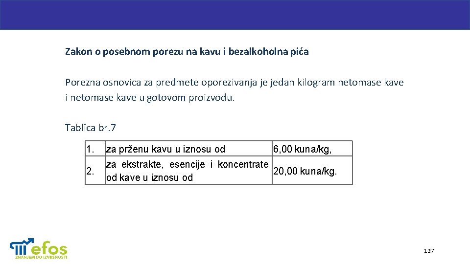 Zakon o posebnom porezu na kavu i bezalkoholna pića Porezna osnovica za predmete oporezivanja