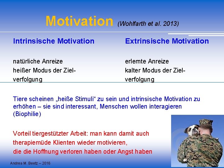 Motivation (Wohlfarth et al. 2013) Intrinsische Motivation Extrinsische Motivation natürliche Anreize heißer Modus der Motivation (Wohlfarth et al. 2013) Intrinsische Motivation Extrinsische Motivation natürliche Anreize heißer Modus der