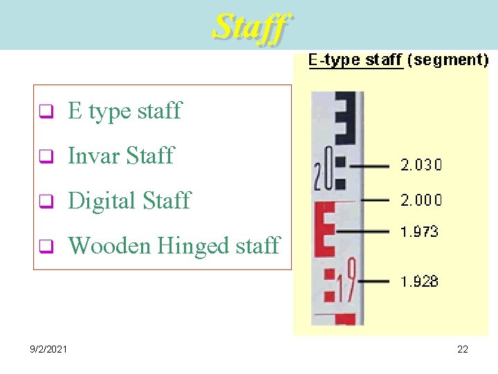 Staff q q E type staff Invar Staff Digital Staff Wooden Hinged staff 9/2/2021