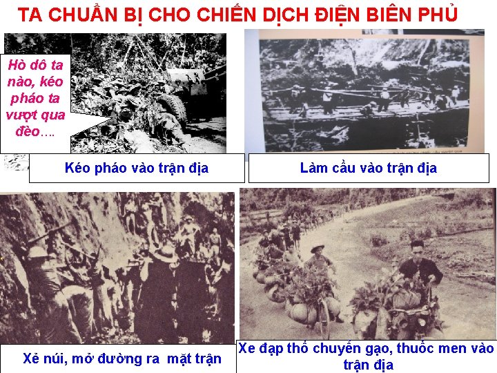 TA CHUẨN BỊ CHO CHIẾN DỊCH ĐIỆN BIÊN PHỦ Hò dô ta nào, kéo