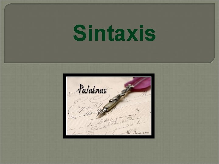 Sintaxis 