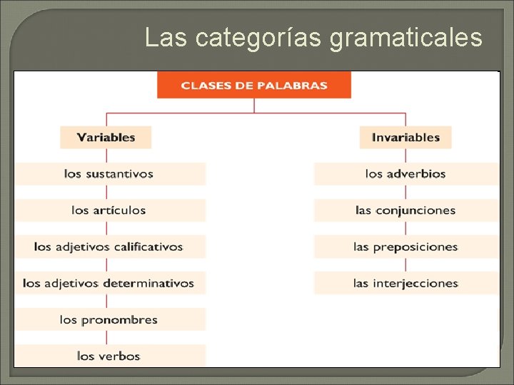 Las categorías gramaticales 