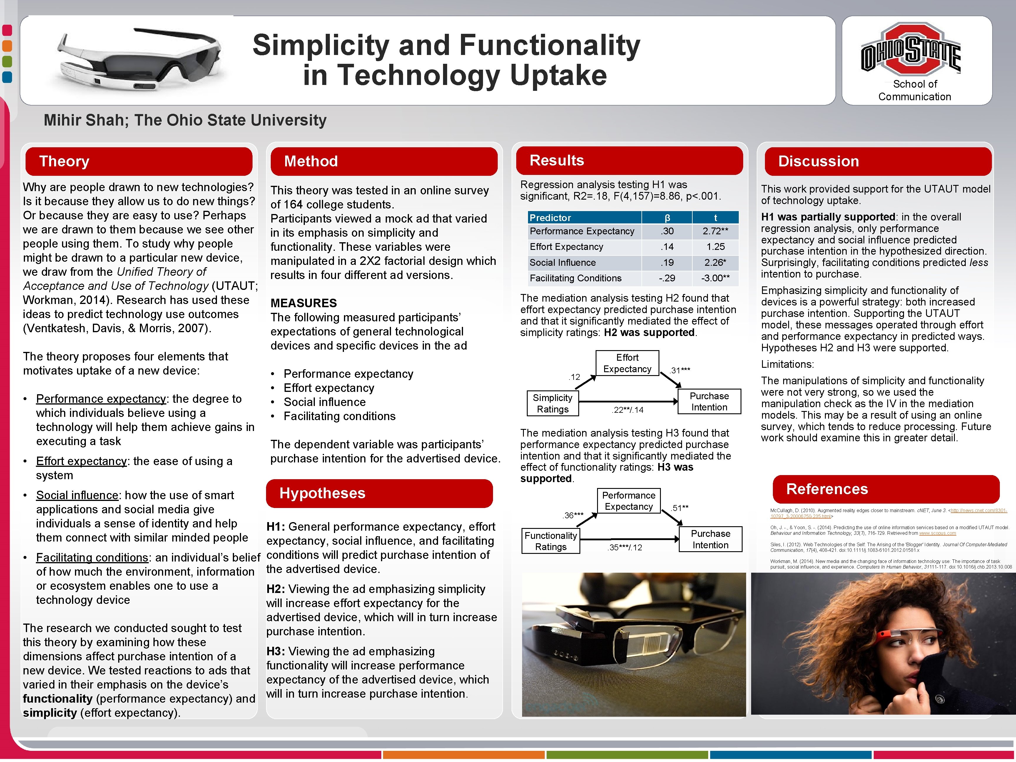 Simplicity and Functionality in Technology Uptake School of Communication Mihir Shah; The Ohio State